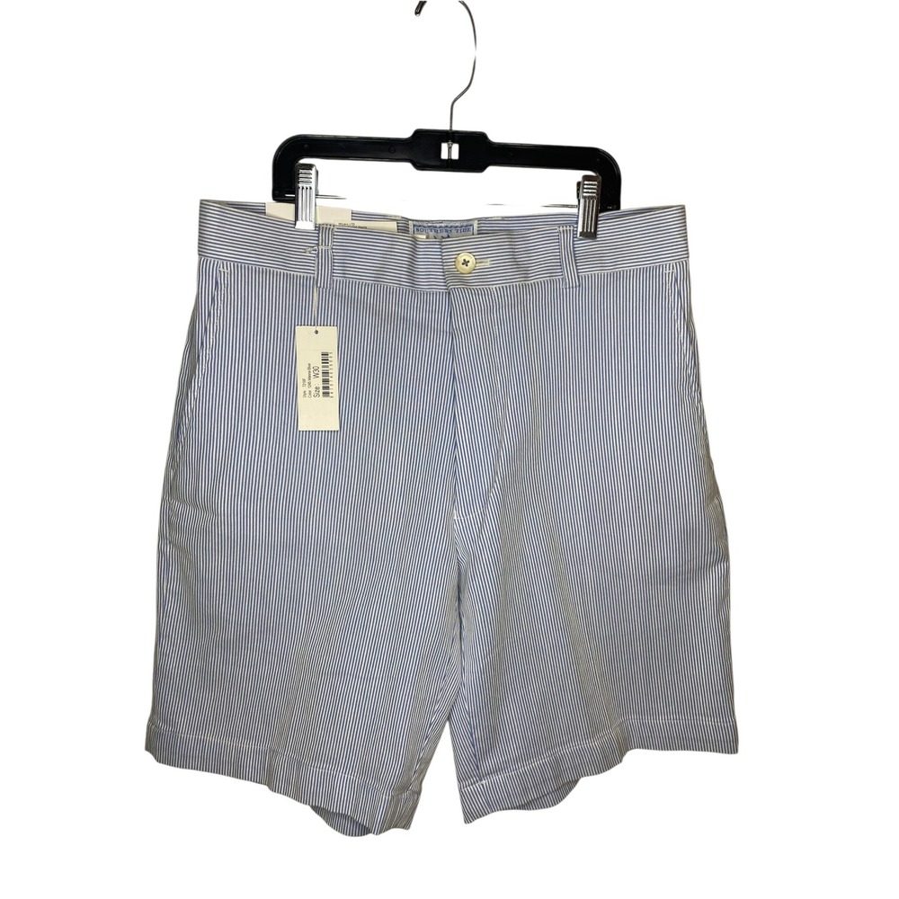Southern Tide Skipjack Men 30 W Blue Seersucker Striped Shorts 9 Inseam NEW
